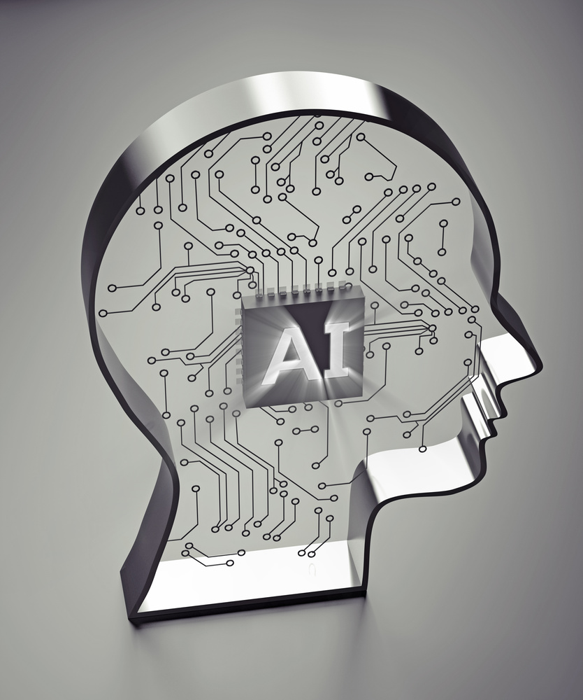 AI (artificial intelligence) written on board in head